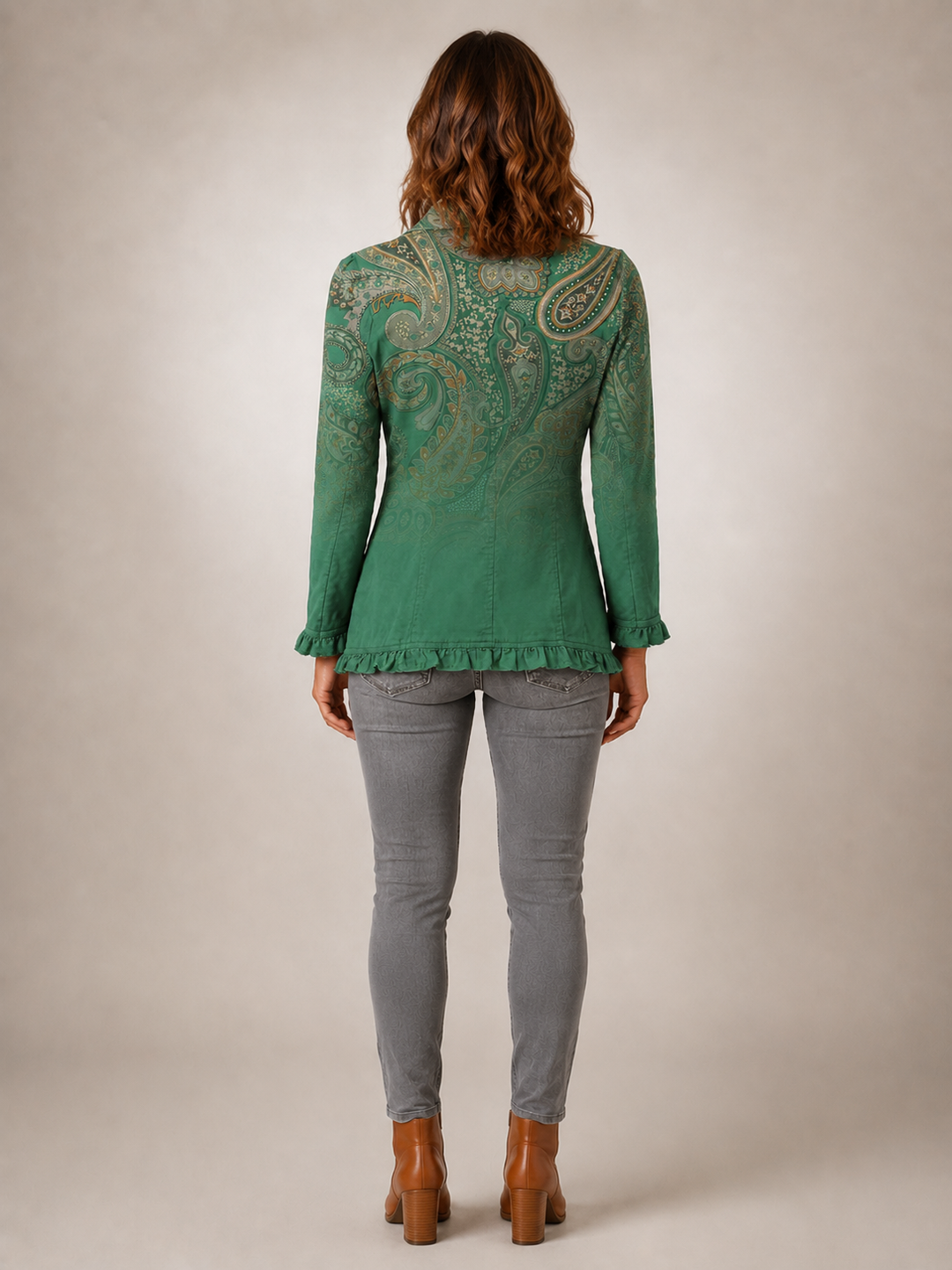Jemara | Veste volantée bohème à imprimé cachemire