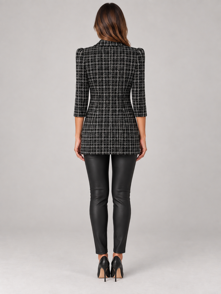 Ysée | Blazer croisé à carreaux
