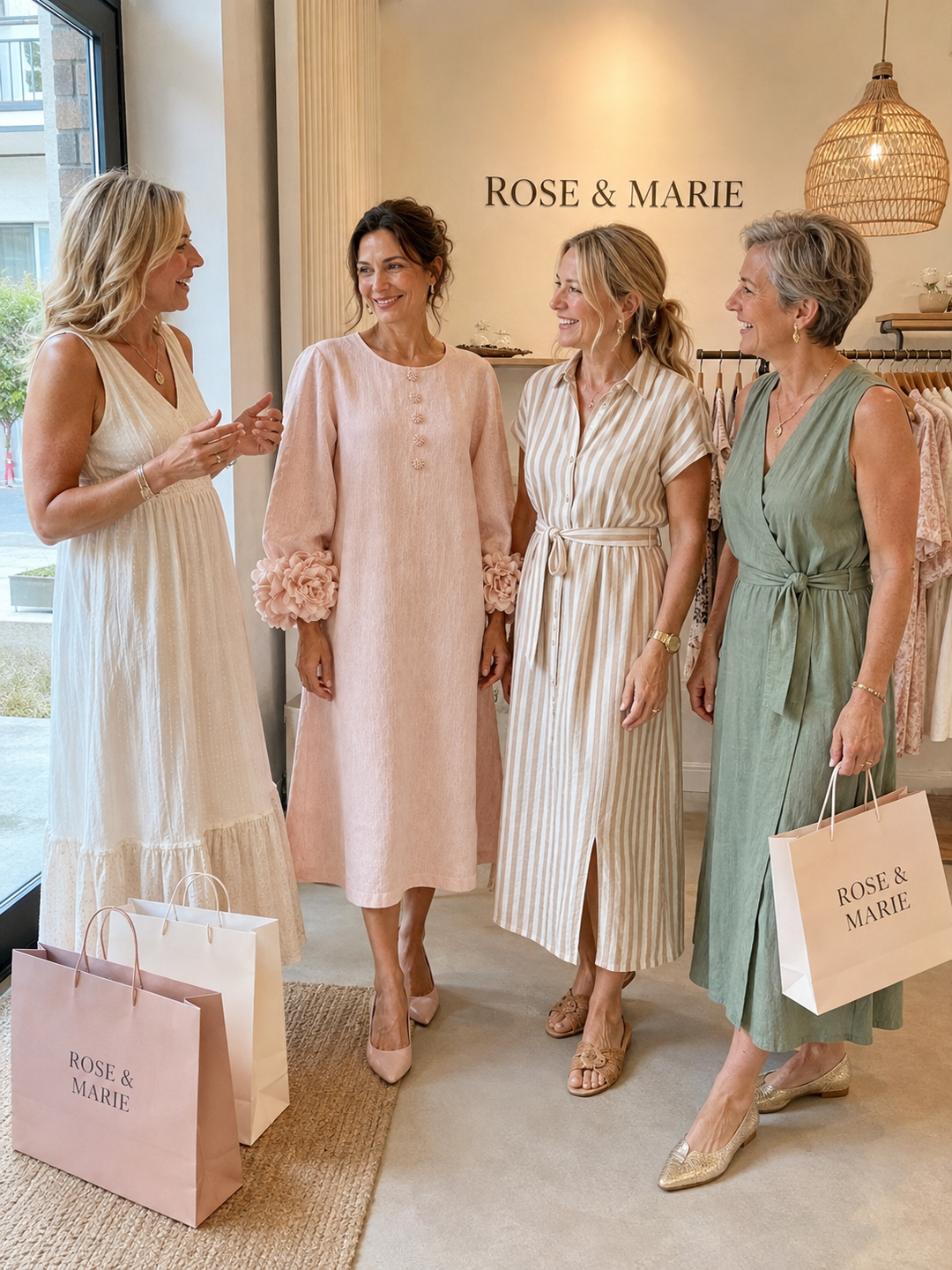Amandine | Robe midi à manches fleuries
