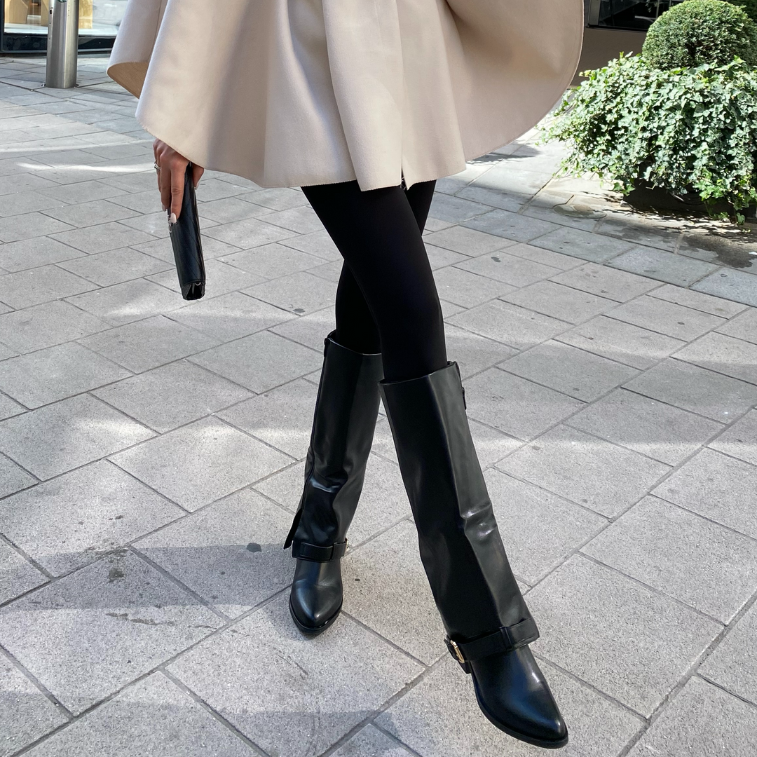 Roxane | Bottes noires élégantes hauteur genou