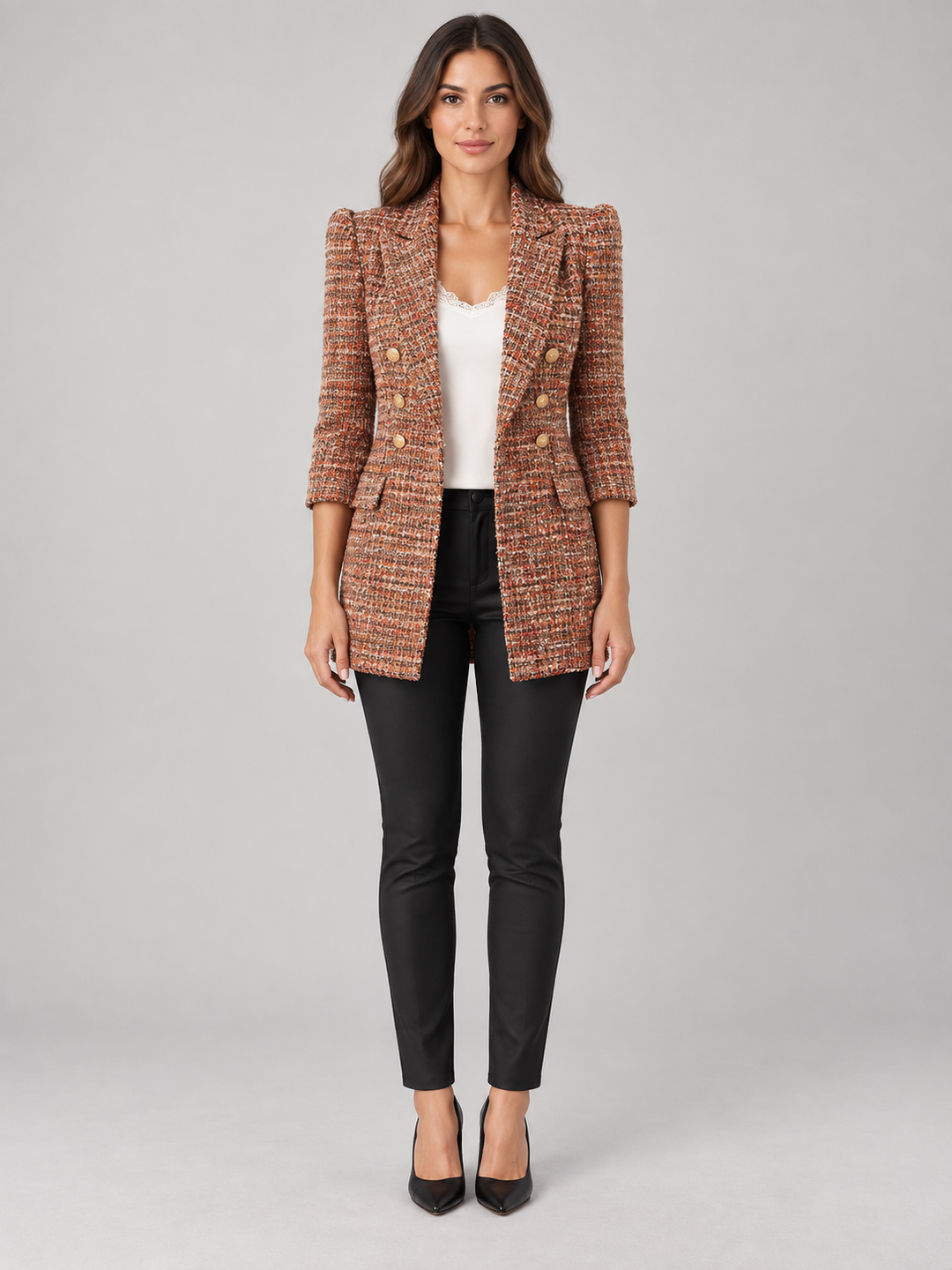 Ysée | Blazer croisé à carreaux