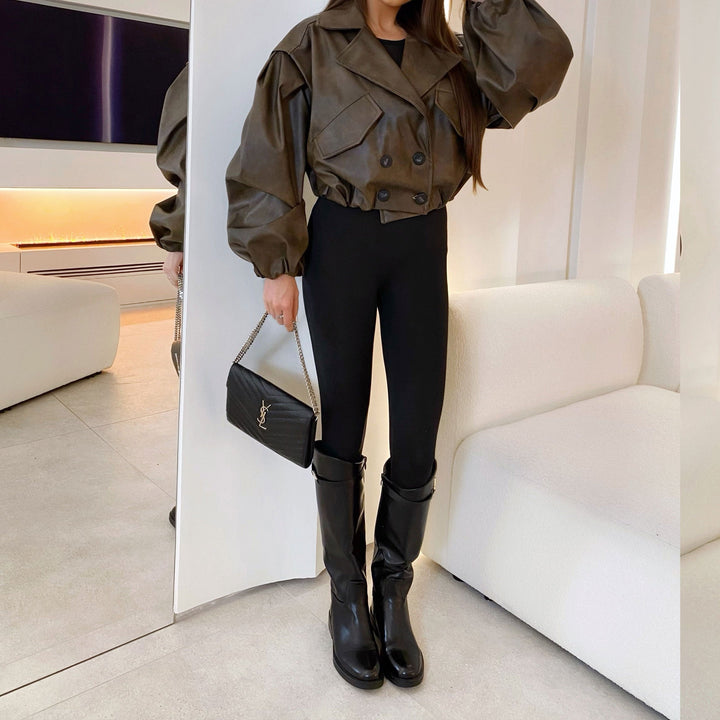 Salomé | Bottes hautes noires à boucle décorative