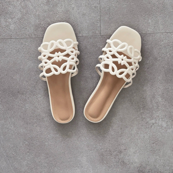 Laetitia | Mules blanches ajourées