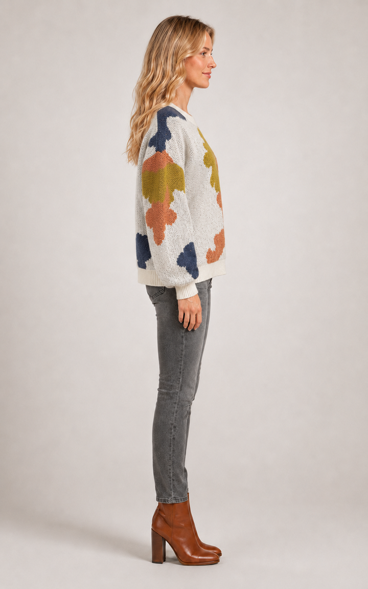 Sydney | Pull fleuri en maille