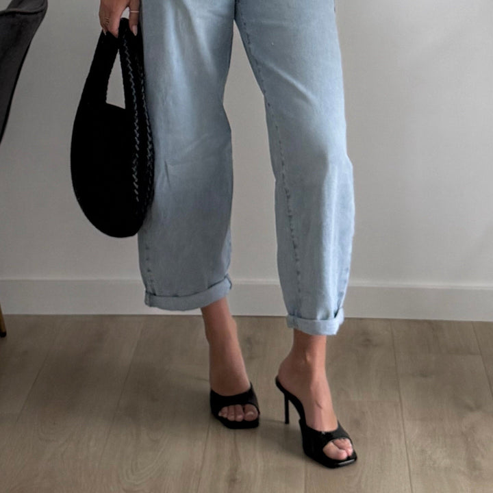 Jacqueline | Mules noires à petit talon