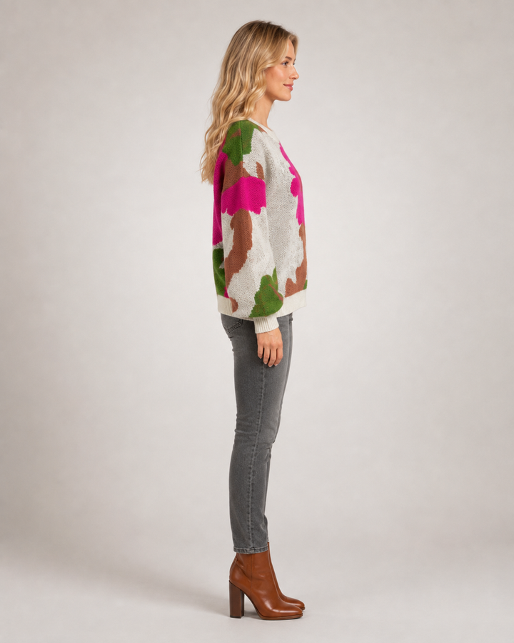 Sydney | Pull fleuri en maille
