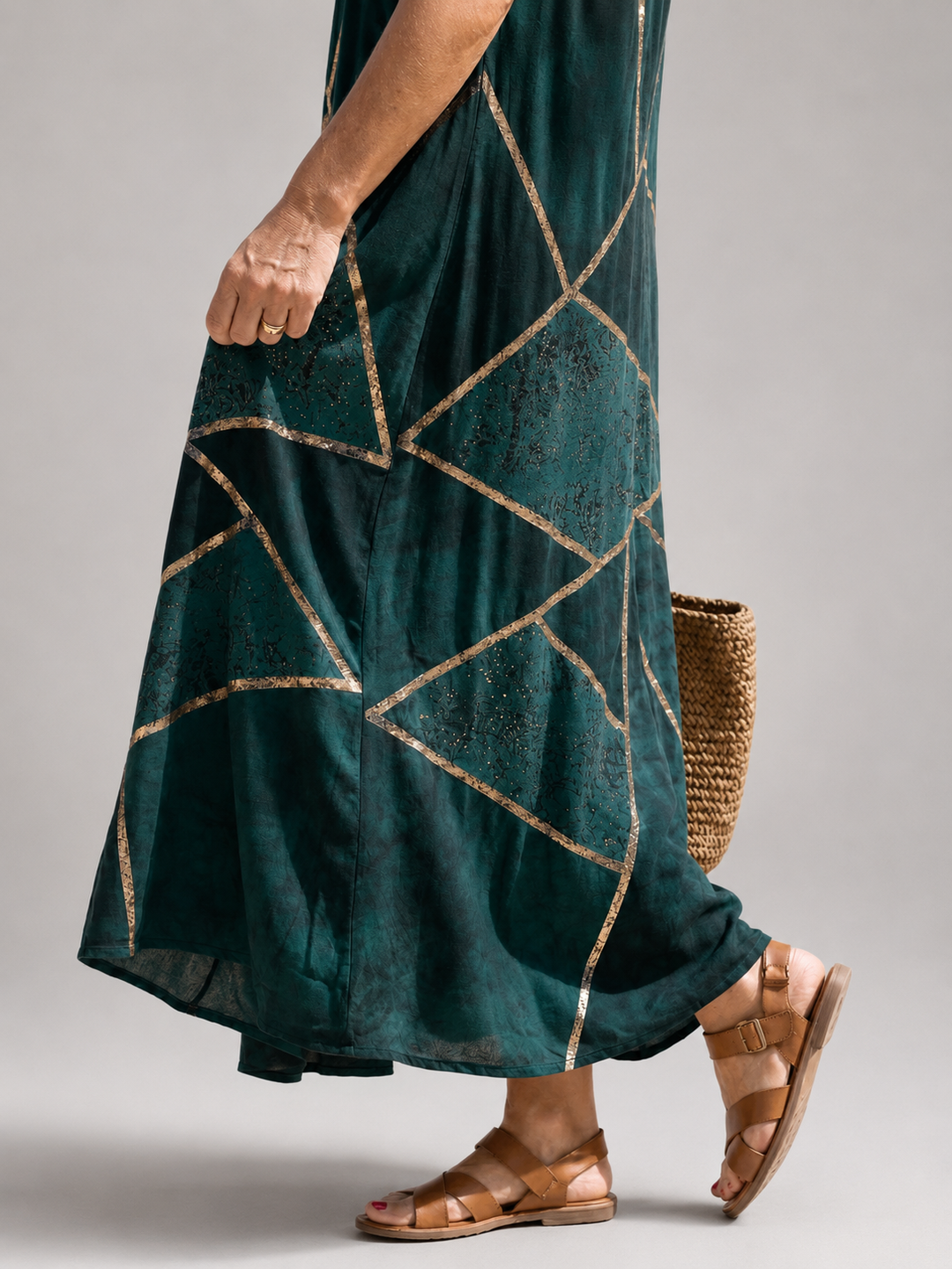 Oriane — Robe longue à motif géométrique