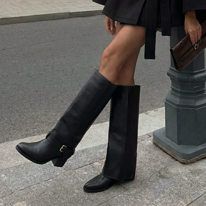 Roxane | Bottes noires élégantes hauteur genou
