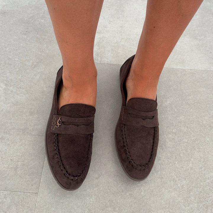 Laurine | Mocassins marron foncé élégants