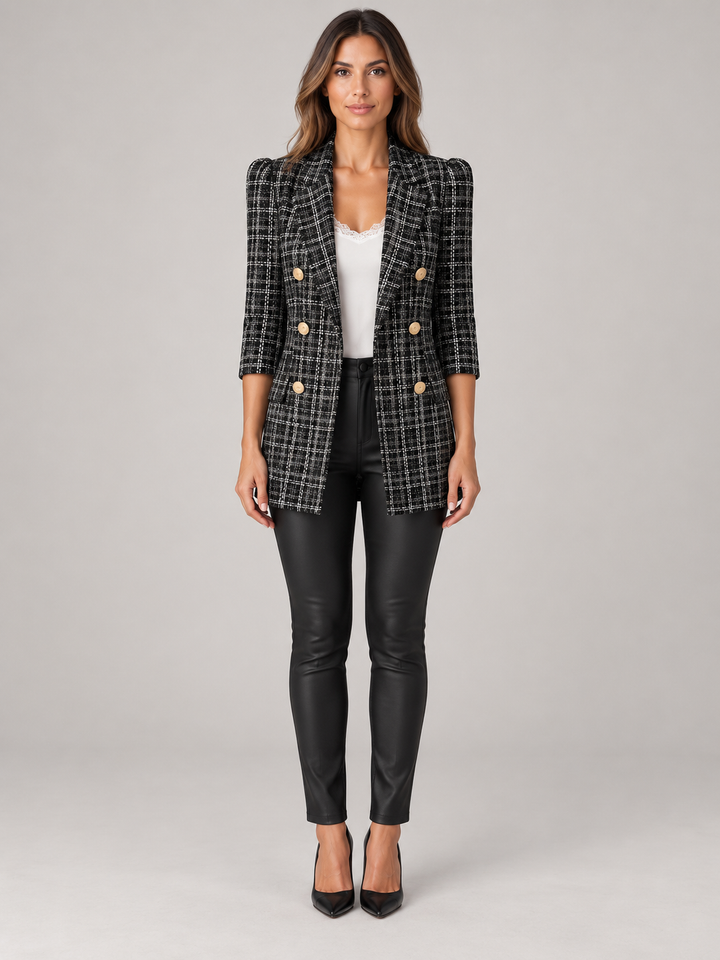 Ysée | Blazer croisé à carreaux