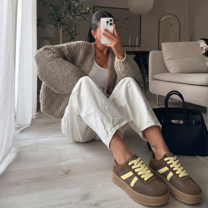 Flore | Baskets marron et jaune