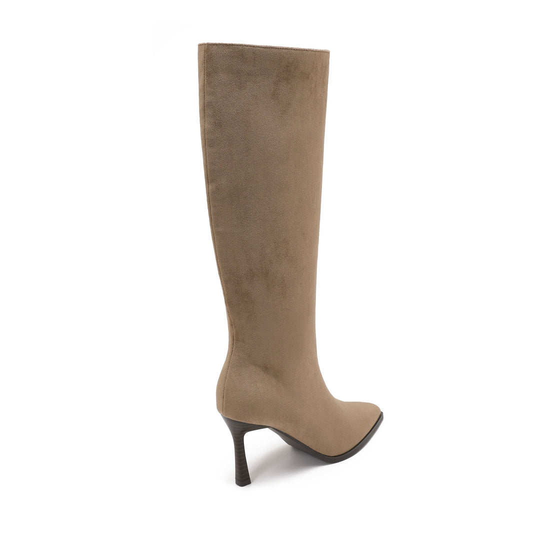 Zélie | Bottes taupe à talon kitten