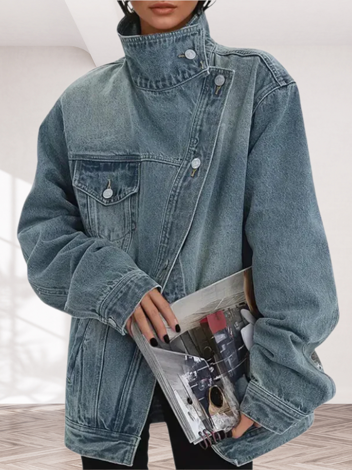 Alixe | Veste en jean oversize à col montant
