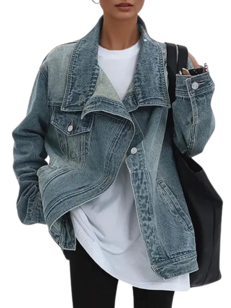 Alixe | Veste en jean oversize à col montant