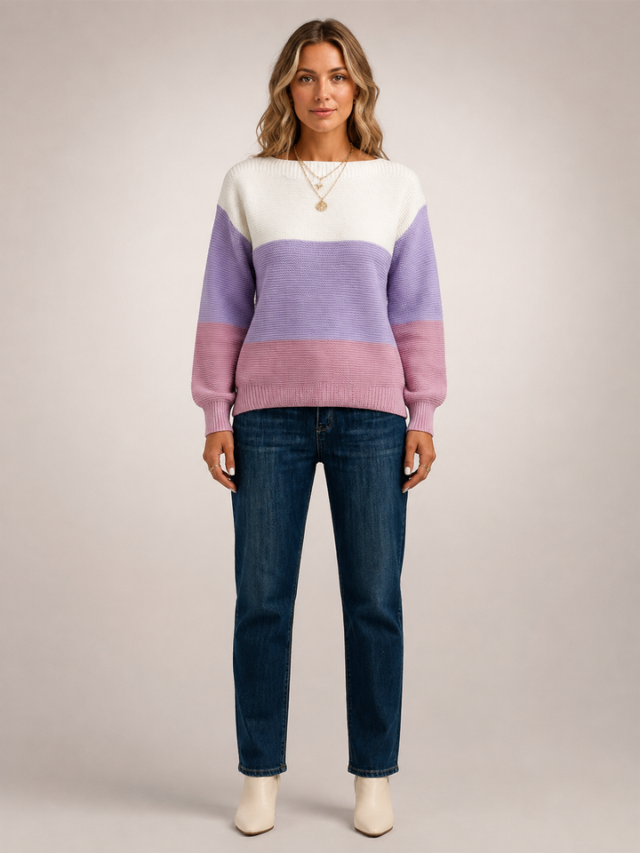 Adèle | Pull color-block à encolure bateau