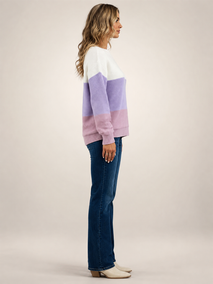 Adèle | Pull color-block à encolure bateau