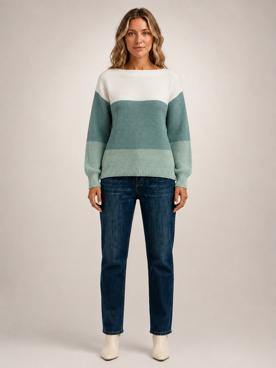 Adèle | Pull color-block à encolure bateau