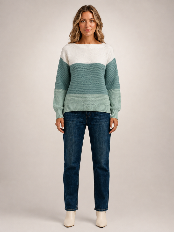 Adèle | Pull color-block à encolure bateau