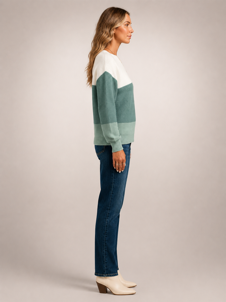 Adèle | Pull color-block à encolure bateau