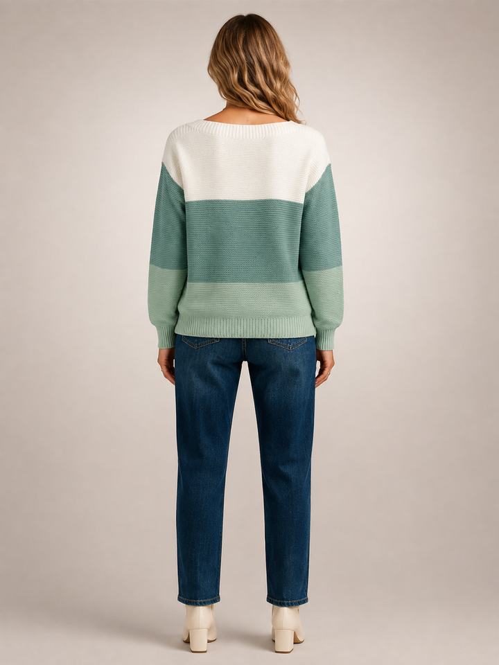Adèle | Pull color-block à encolure bateau