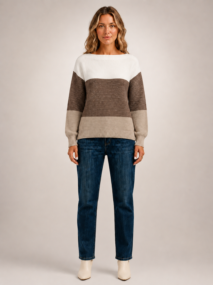 Adèle | Pull color-block à encolure bateau