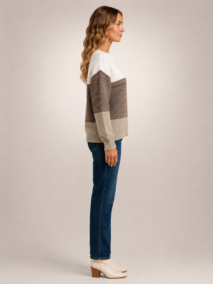 Adèle | Pull color-block à encolure bateau