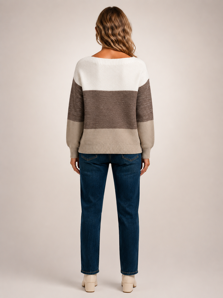 Adèle | Pull color-block à encolure bateau