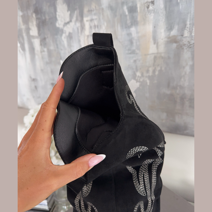 Honorine | Bottes western brodées noires