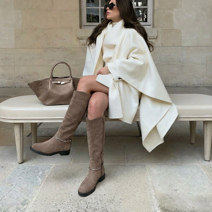 Apolline | Bottes taupe à anneau de cheville