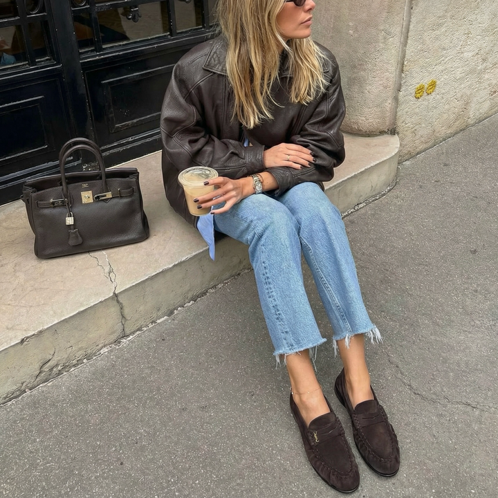 Laurine | Mocassins marron foncé élégants