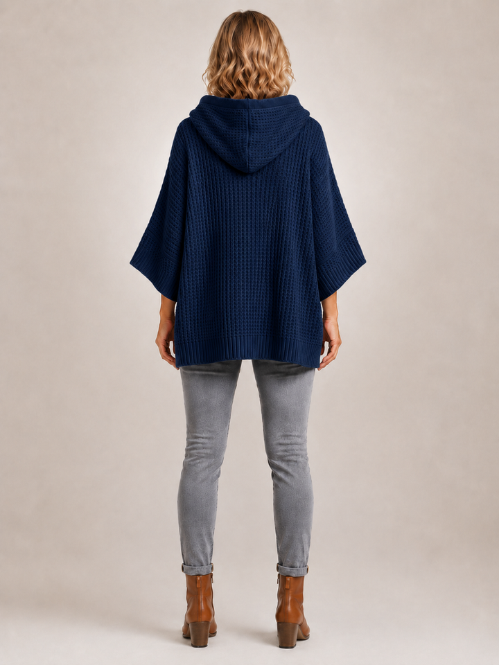 Capucine | Pull à capuche oversize en maille gaufrée