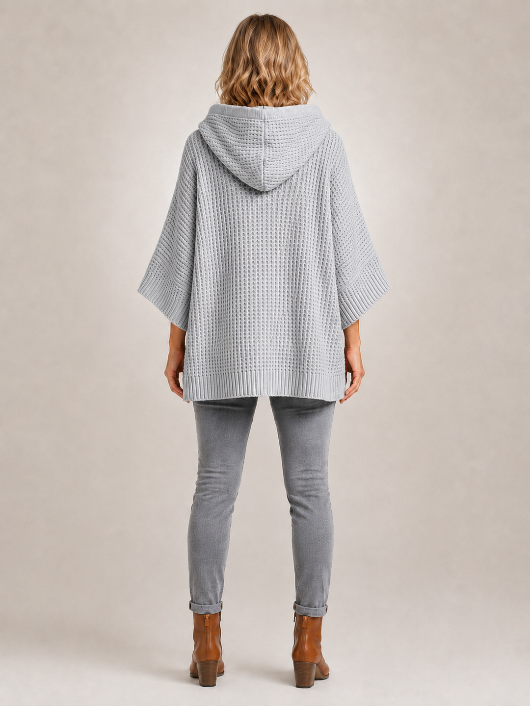 Capucine | Pull à capuche oversize en maille gaufrée