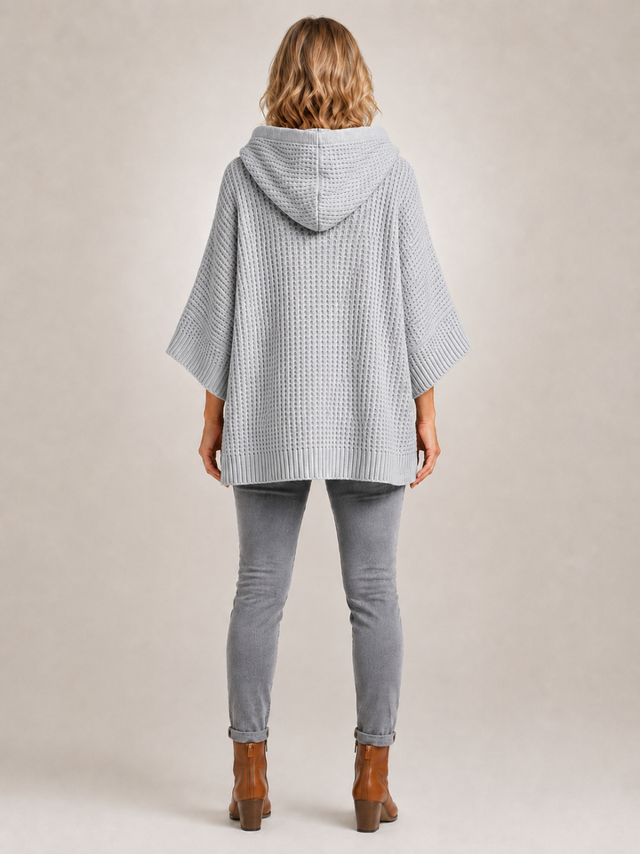 Capucine | Pull à capuche oversize en maille gaufrée