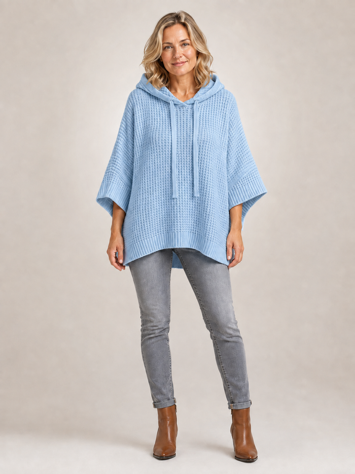 Capucine | Pull à capuche oversize en maille gaufrée