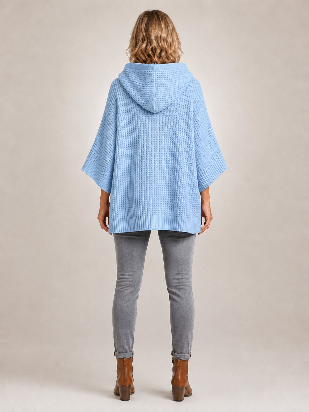 Capucine | Pull à capuche oversize en maille gaufrée