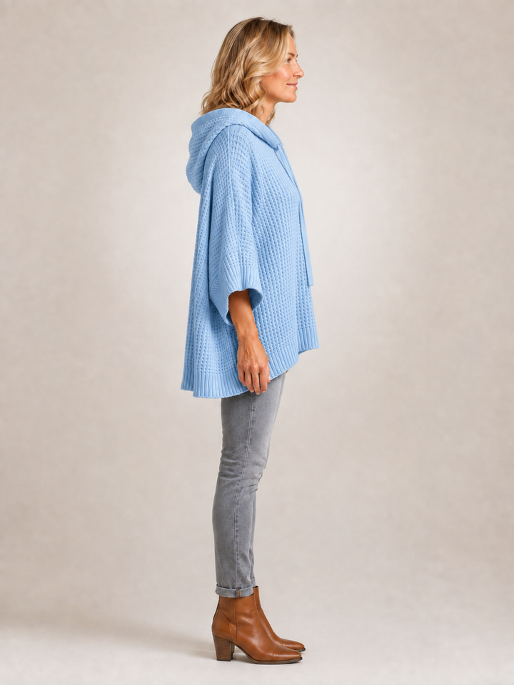 Capucine | Pull à capuche oversize en maille gaufrée