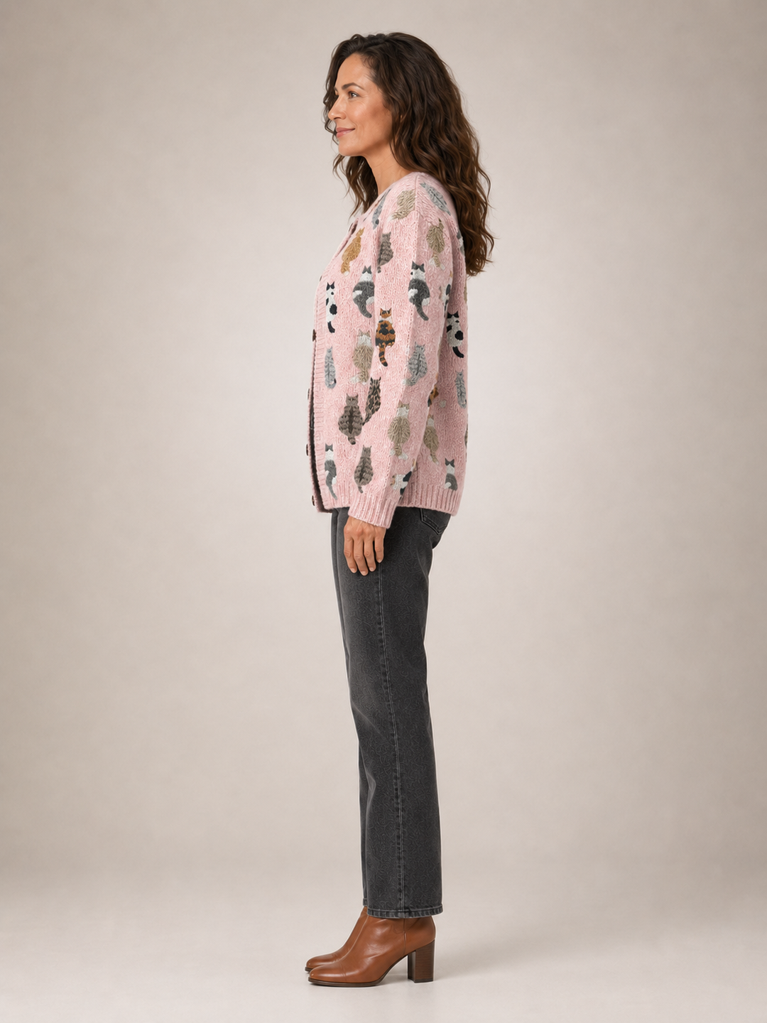 Charlotte | Cardigan douillet imprimé chats