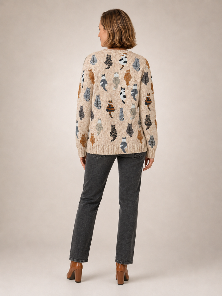 Charlotte | Cardigan douillet imprimé chats