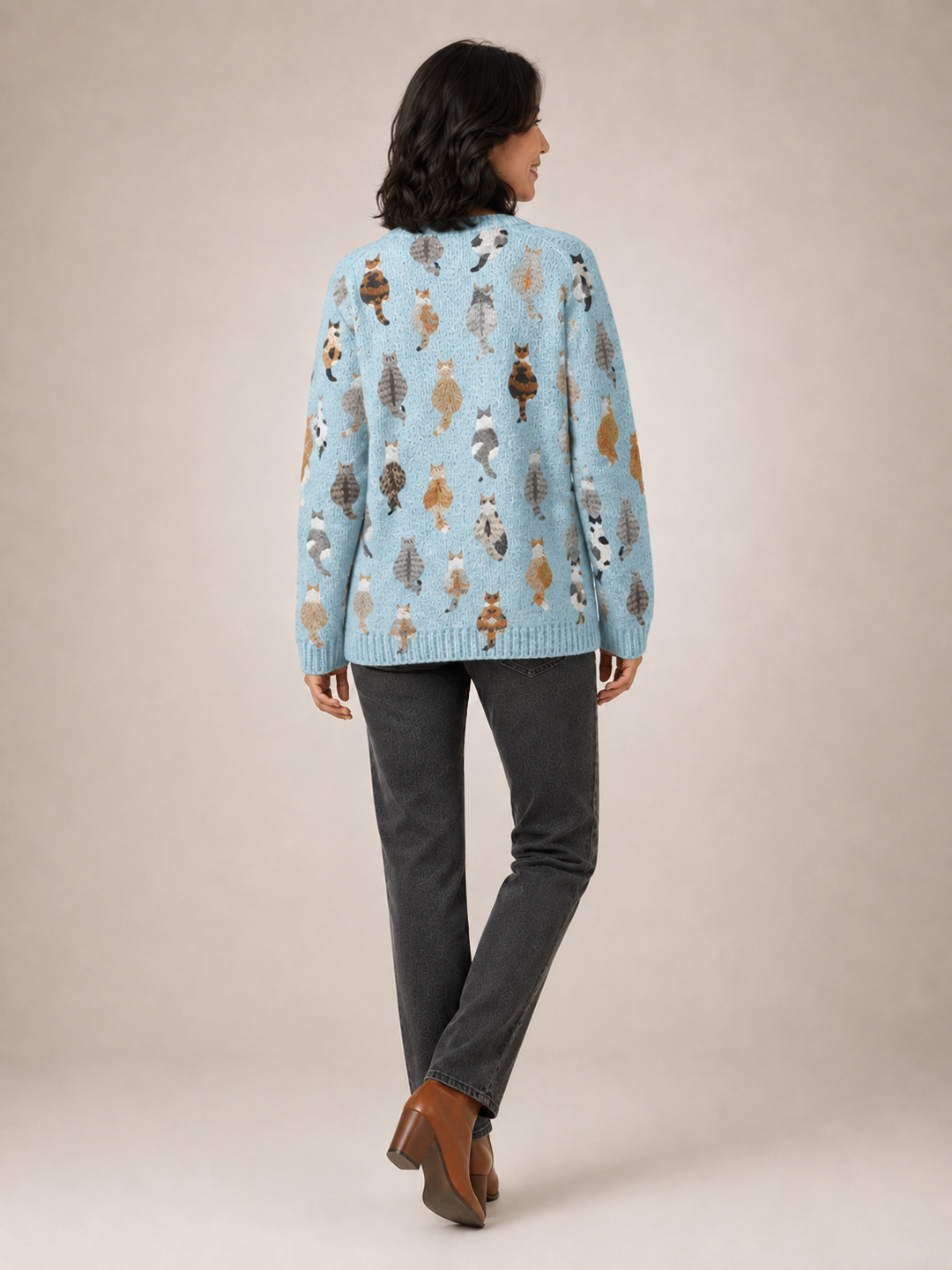 Charlotte | Cardigan douillet imprimé chats