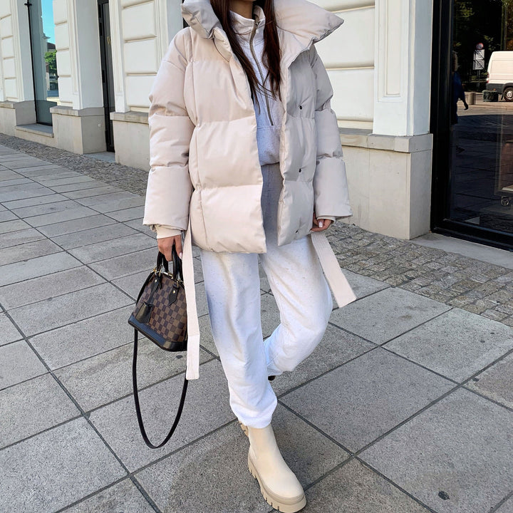 Céline | Bottines Chelsea beiges à semelle épaisse