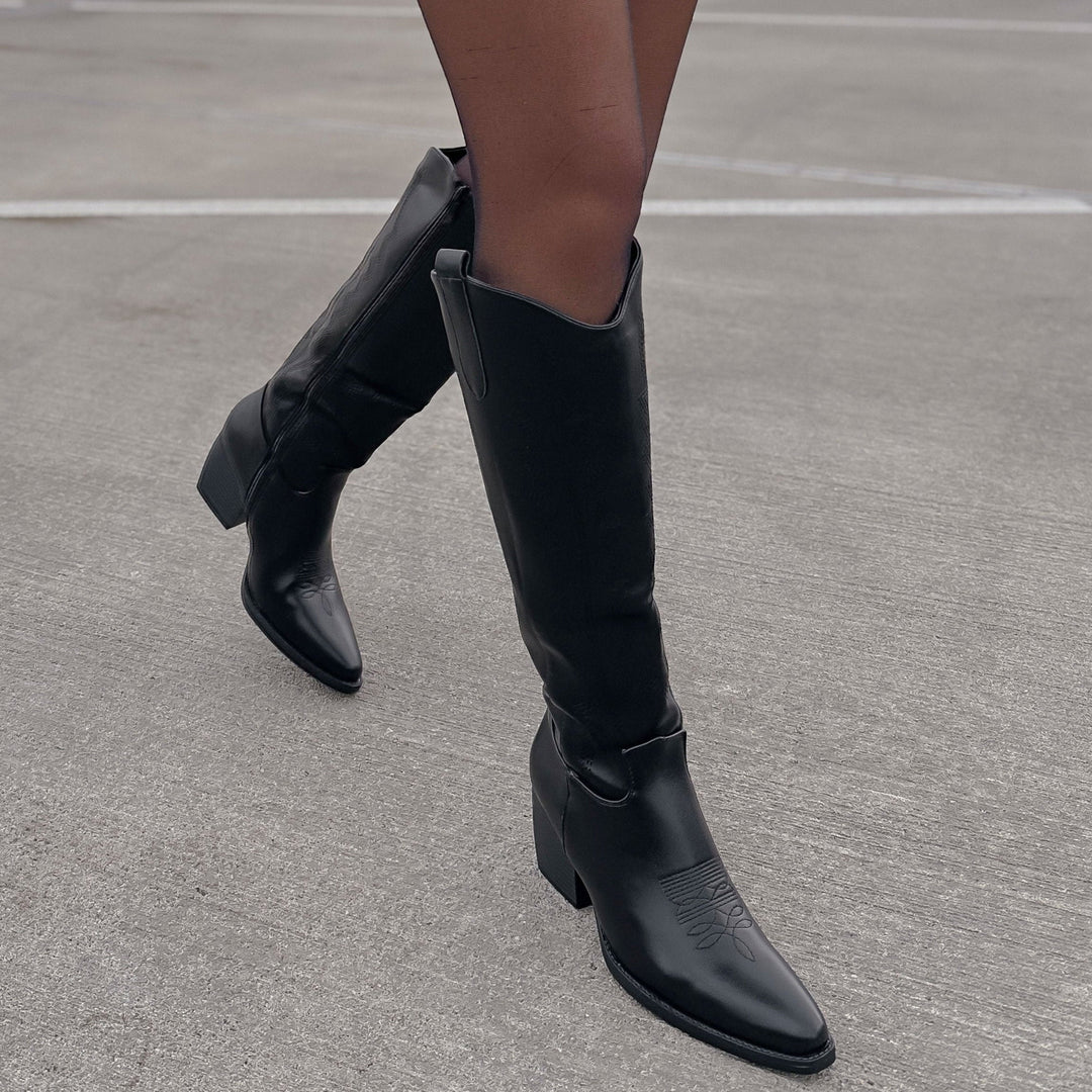 Noëlle | Bottes western hautes noires