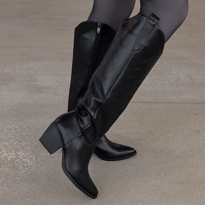 Noëlle | Bottes western hautes noires