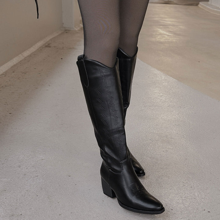 Noëlle | Bottes western hautes noires