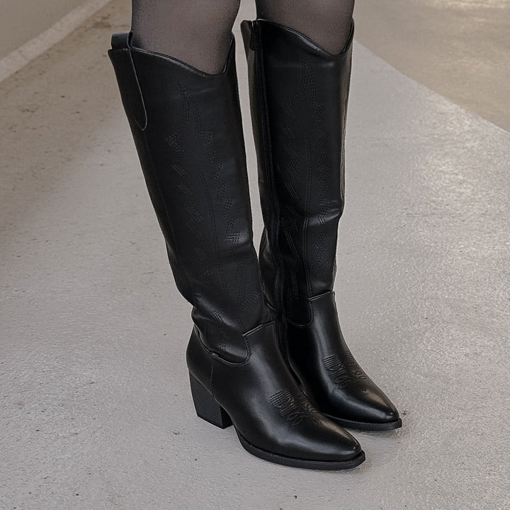 Noëlle | Bottes western hautes noires