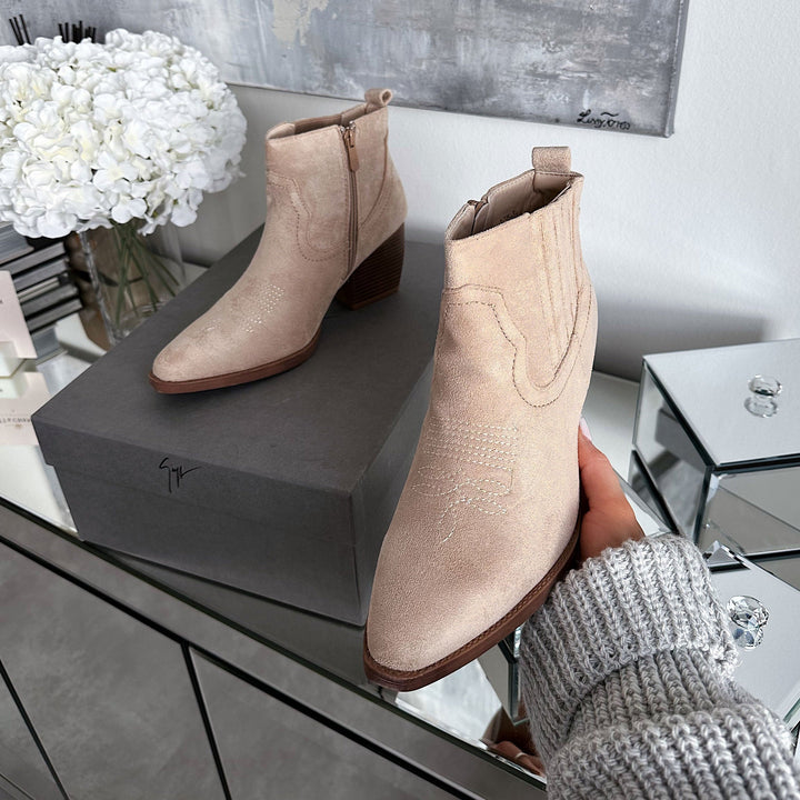 Mathilde | Bottines western beiges
