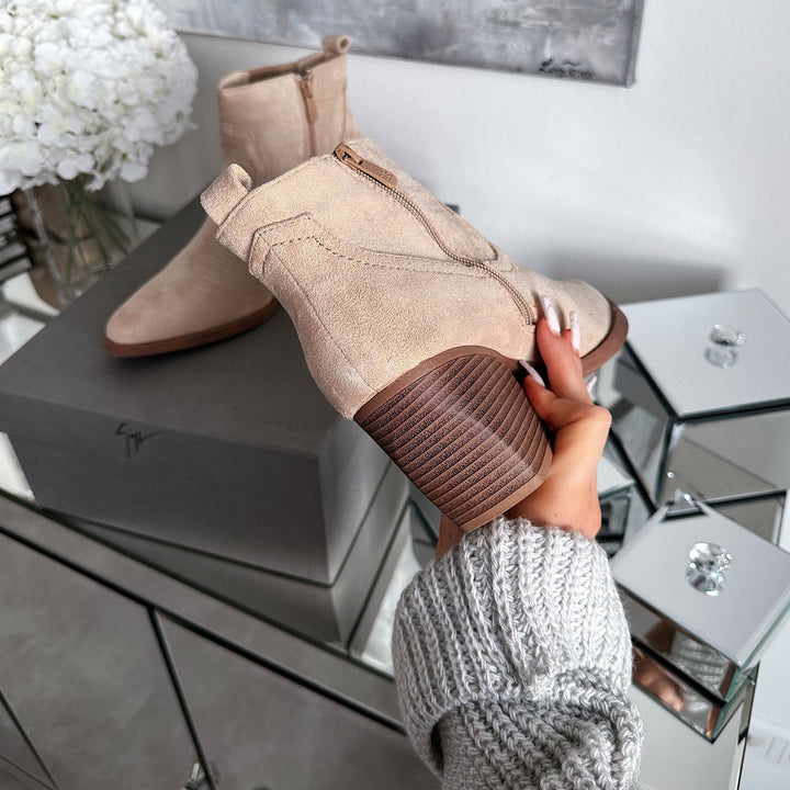 Mathilde | Bottines western beiges