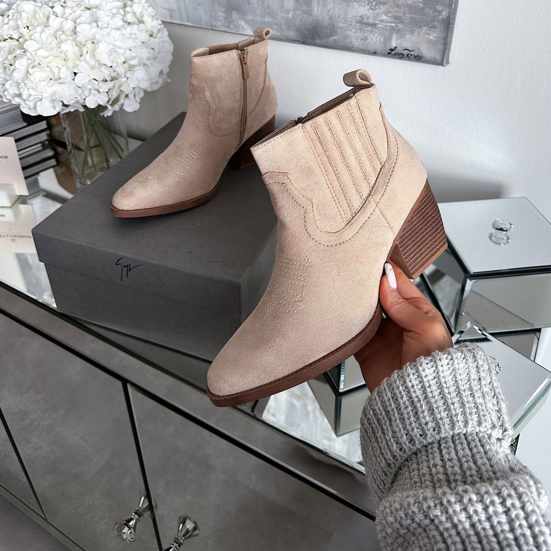 Mathilde | Bottines western beiges