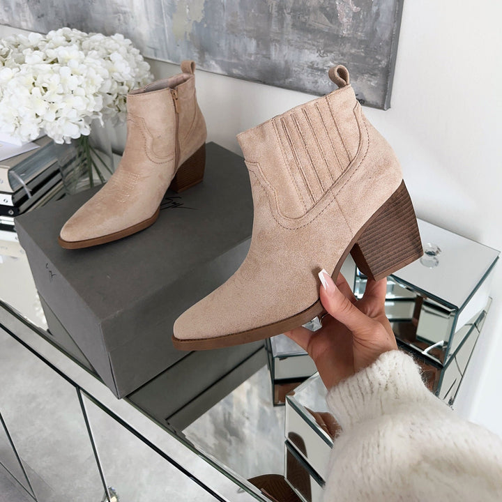 Mathilde | Bottines western beiges