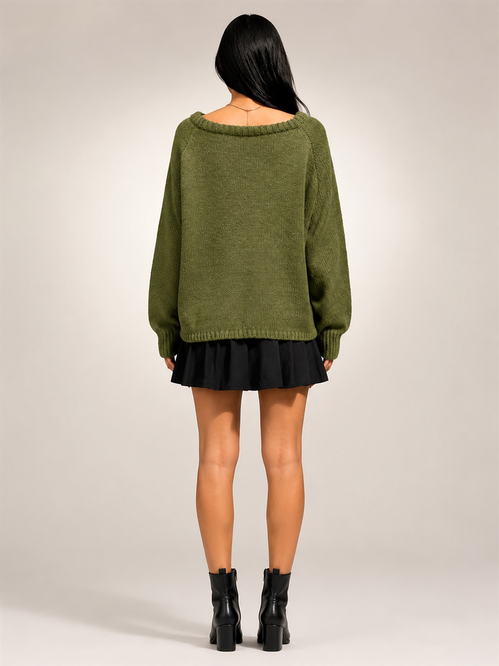Delphine | Pull oversize à encolure bateau tombante