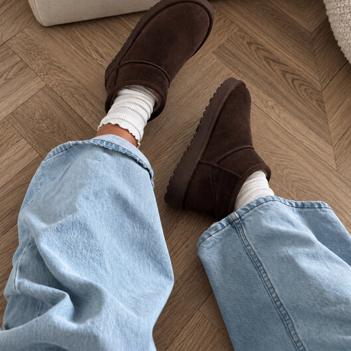 Léonie | Bottines fourrées marron